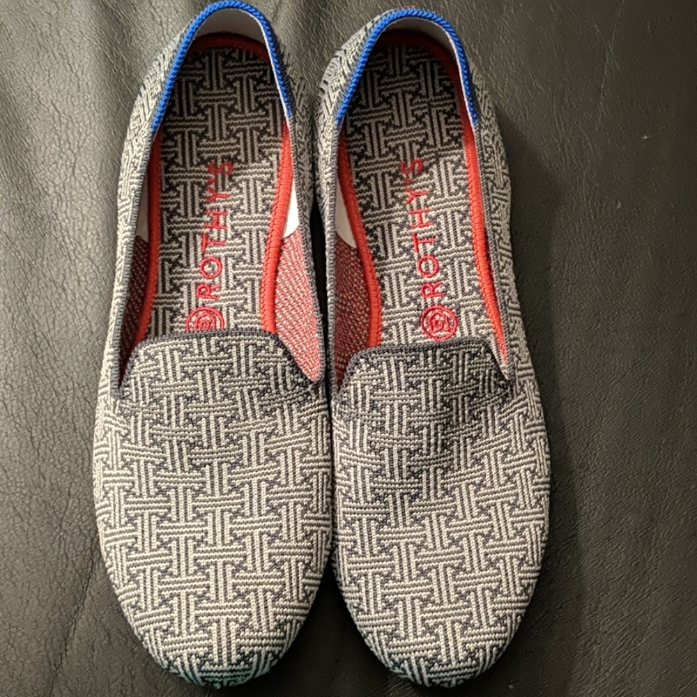 Rothy's Charcoal Grid loafer
